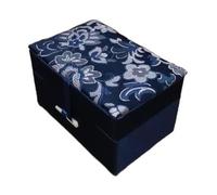 ZCCZJS Jewelry Bags，Small Jewelry Box 4.72x2.76x2.36 inch Chinese Silk Brocade Jewelry Box Cotton Filled Vintage Gift Packaging Boxes Crafts Buddha bead bracelet Jewellery Storage Case (dark blue