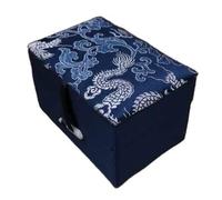 ZCCZJS Jewelry Bags，Small Jewelry Box 4.72x2.76x2.36 inch Chinese Silk Brocade Jewelry Box Cotton Filled Vintage Gift Packaging Boxes Crafts Buddha bead bracelet Jewellery Storage Case (dark blue
