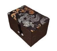 ZCCZJS Jewelry Bags，Small Jewelry Box 4.72x2.76x2.36 inch Chinese Silk Brocade Jewelry Box Cotton Filled Vintage Gift Packaging Boxes Crafts Buddha bead bracelet Jewellery Storage Case (dark blue