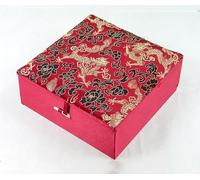 ZCCZJS Jewelry Bags，Small Jewelry Box Cotton Filled Square Jewelry Boxes for Bracelets Chinese Silk Brocade Box Dragon Pattern Fabric Gift Packaging Boxes(Blue)