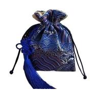 ZCCZJS Jewelry Bags,Small Jewelry Box Small Chinese knot Silk Brocade Jewelry Pouches Suede Lined Pendant Bracelet Storage Bag Luxury Vintage Gift Packaging Bags 3.94 x 4.72 inch(Red dragon)