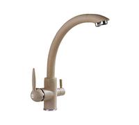ZCCZJS Kitchen Faucet Oatmeal Paint 360 Degree Rotation Kitchen Mixer Taps 3 Way Drinking Water Tap Filtered Water Aerator Deck Mounted Retro