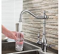 ZCCZJS Kitchen Faucet Torneira Cozinha 360 Degree Rotation Three Way Tap for Water Purification Crane for Kitchen Deck Mounted Drinking Water Filter Faucets,Golden
