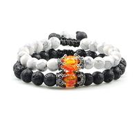 ZCCZJS lava beads bracelet onyx tiger eye stone crown helmet charm bracelets for men women friend wristband