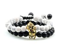 ZCCZJS lava beads bracelet onyx tiger eye stone crown helmet charm bracelets for men women friend wristband
