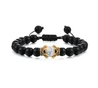 ZCCZJS lava beads bracelet onyx tiger eye stone crown helmet charm bracelets for men women friend wristband