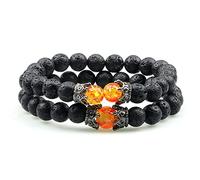 ZCCZJS lava beads bracelet onyx tiger eye stone crown helmet charm bracelets for men women friend wristband