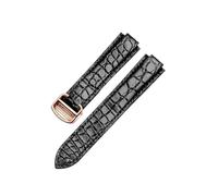ZCCZJS Leather Watch Strap Compatible with Blue Balloon Crocodile Leather Men's Butterfly Clasp Convex Watchband 8.14mm 8.16mm(Brown-Gold,8x16mm)