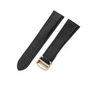 ZCCZJS Leather Watch Strap Compatible with London Solo Soft Comfortable Lychee Pattern Women's Watchband Accessories 20mm 22mm(Black-Rose-Z4,20mm)