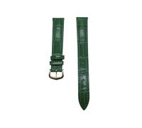 ZCCZJS Leather Watch Strap Compatible with Santos Solo Watchband Women Men's 12-20mm Bracelet(Green Silver Buckle,21mm)