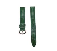 ZCCZJS Leather Watch Strap Compatible with Santos Solo Watchband Women Men's 12-20mm Bracelet(Green Silver Buckle,21mm)