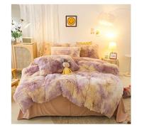 ZCCZJS Luxury 4-Pcs Super Shaggy Soft Coral Fleece Warm Cozy Princess Girls Bedding Set Mink Velvet Quilt Cover Comforter Set Blanket,Pillowcase Sheet Set 4 Pieces ui