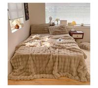 ZCCZJS Luxury Faux Fur Velvet Fleece Blanket Winter Blanket Throw Double Layer Warm Cashmere Coral Faux Rabbit Fur Bed Sheet,Bedding Set