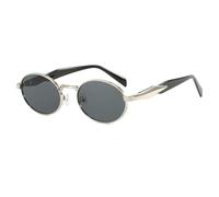 ZCCZJS Luxury Metal Sunglasses Lady's Small Size Style Oval Vintage Suneyeglass Vacation UV Protection Black Glasses