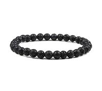 ZCCZJS men bracelets 6mm black lava rock stone handmade hematite cross beaded bracelet & bangle adjustable size women wrist