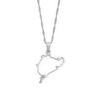 ZCCZJS Mens Germany Map Necklace For Wome- Germany Car Styling Racing ?Road Nurburgring Pendant Neckalces For WomeJewelry 45/60Cm ChaiRomantic Couple Necklace ui
