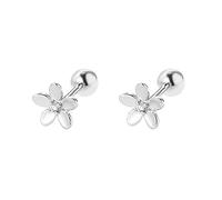 ZCCZJS Mini Flower Cartilage Stud Earrings for Women 925 Sterling Silver Hypoallergenic CZ Cute Tiny Small Daisy Cherry Tragus Earrings Dainty 18g Ball Back Barbell Ear Helix Conch Rook Wedding