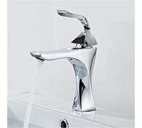 ZCCZJS Mod Black Brass Single Hole Basin Faucet Single Handle Hot and Cold Water Mixer Tap for Restroom Bathroom Electroplating Twist Washbasin Sink Faucet White Color Option
