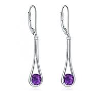 ZCCZJS natural amethyst clip earrings solid gemstone jewelry birthstone purple crystal earring women gifts