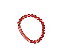 ZCCZJS Natural Gemstone Bracelet, Amulet Cinnabar Bracelet Lucky Charms Goldfish 8mm Beaded Bracelet Warding-Off Evil Spirits Reiki Crystal Meditation for Wealth Money Prosperity