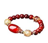 ZCCZJS Natural Gemstone Bracelet, Bracelet Natural Crystal Small Leaf Rosewood Talisman Mini Bangle Protects Luck Love Money Happy Wealth Prosperity Attract for Women