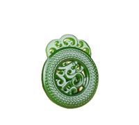ZCCZJS Natural Green Jade Dragon Pendant Necklace Chinese Jewelry Double-Sided Hollow Out Carved Fashion Charm Amulet for Men Women