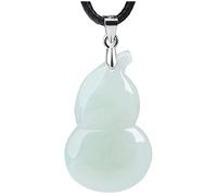 ZCCZJS Natural Hand-Carve Jade Jade Calabash 925 Sterling Silver Necklace Pendant Fashion Jewelry Men Women Luck Gifts (Gem Color : White)