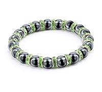 ZCCZJS natural hematite beads bracelets men no-magnetic women crystal stone stretch bracelet & bangle
