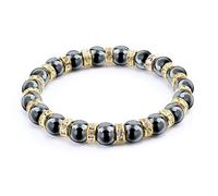 ZCCZJS natural hematite beads bracelets men no-magnetic women crystal stone stretch bracelet & bangle
