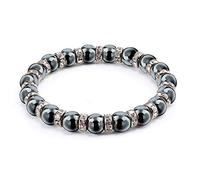 ZCCZJS natural hematite beads bracelets men no-magnetic women crystal stone stretch bracelet & bangle