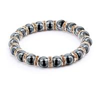 ZCCZJS natural hematite beads bracelets men no-magnetic women crystal stone stretch bracelet & bangle