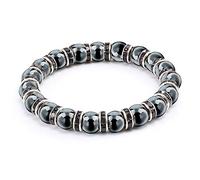 ZCCZJS natural hematite beads bracelets men no-magnetic women crystal stone stretch bracelet & bangle