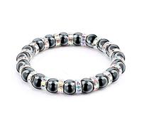 ZCCZJS natural hematite beads bracelets men no-magnetic women crystal stone stretch bracelet & bangle