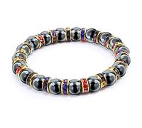 ZCCZJS natural hematite beads bracelets men no-magnetic women crystal stone stretch bracelet & bangle