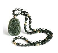 ZCCZJS Natural Jade Pendant Hand Carved Jadeite Pendants Fine Necklace Women with Chain Fashion Jewelry (Gem Color : Yellow, Length : Free Size)