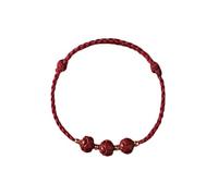 ZCCZJS Natural Purple Cinnabar Lotus Handmade Red Rope Lucky Bangle