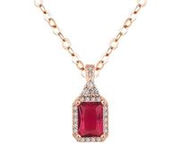 ZCCZJS natural ruby gemstone 14k rose pendants necklace topaz ruby with cushion 14k jewelry