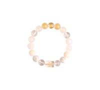 ZCCZJS Natural Stones Beaded Fengshui Bracelets, Energy Crystal Five Wealth Gods Protection Bracelets Attract Lucky Wealthy, White Crystal Stretch Bracelet for Men Women Relieve Stress