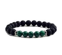 ZCCZJS natural volcanic stone bracelets balance beads men black lava strand bangles buddha cuff gift
