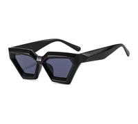 ZCCZJS New 2025 Retro Polygon Cat's Eye Black Sunglasses Women Punk Shades UV400 Men Cateye Sun Glasses Eyeglasses