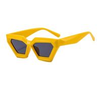 ZCCZJS New 2025 Retro Polygon Cat's Eye Black Sunglasses Women Punk Shades UV400 Men Cateye Sun Glasses Eyeglasses