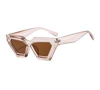 ZCCZJS New 2025 Retro Polygon Cat's Eye Black Sunglasses Women Punk Shades UV400 Men Cateye Sun Glasses Eyeglasses