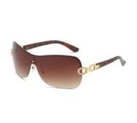 ZCCZJS Oversize Curved Wrap Around Sunglasses Women Sun Glasses For Female Fashion Rimless One-Pieces Sunglass Ladies
