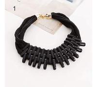 ZCCZJS Pendant Elegant Charming Necklace for Women & Fashion Unisex Statement Choker Bib Collar Jewelry, Best Gift Her,Colour:Silver&golden (Color : Black)