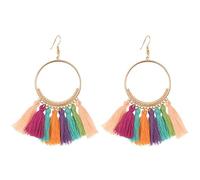 ZCCZJS Pendant Elegant Women Ethnic Bohemian Hook Dangle Drop Earrings Hoop Chandelier Thread Tassles Vintage Antique Ear Statement,Colour Name:#2 (Color : #2)