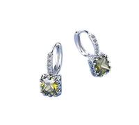 ZCCZJS Pink Square Cut Mosaic Cubic Zircon Earrings For Women Jewelry Statement