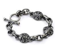ZCCZJS Pirate Skull Bracelet in Sterling Silver, Hip-hop Domineering Retro Punk Bracelets Men and Women Couple Punk High-end Lucky Gift Souvenir Jewelry.
