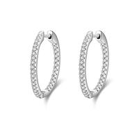 ZCCZJS Rainbow Color Sparkling Earrings Circle Zirconia Hoop Earrings for Women Wedding Jewelry