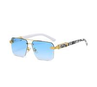 ZCCZJS Retro Metal Double Bridges Square Women Luxury Sunglasses Fashion Rimless Gradient Ocean Film UV400 Men Sun Glasses