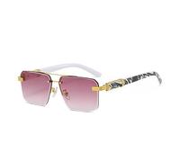 ZCCZJS Retro Metal Double Bridges Square Women Luxury Sunglasses Fashion Rimless Gradient Ocean Film UV400 Men Sun Glasses